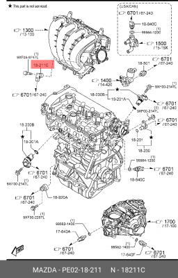 ДАТЧИК ДАВЛЕНИЯ ВОЗДУХА PE02-18-211 MAZDA