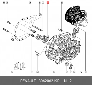 Выжимной подшипник RENAULT Duster 1.5D-1.6 10 / Logan/Sandero I-II 1 3062 062 19 306206219R RENAULT
