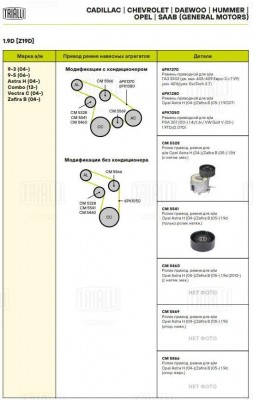 Ролик привод. ремня Opel Astra H (04-)/Zafira B (05-) 1.9d (-2012) (с натяж. мех CM 5328 TRIALLI