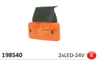 фонарь габаритный!желт.прямоуг.СВЕТОДИОД без кабеля 001796 110x55x18 крепл. под  198540 VIGNAL SYSTEMS