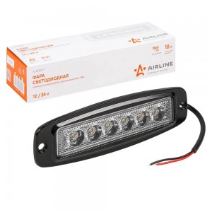 Фара рабочего света 185х60x35мм 18Вт 6LED врезная прямоугольная AIRLINE ALED007 AIRLINE