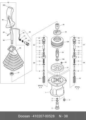 410207-00528 Ремкомплект джойстика JA0D3011, K9002915 410207-00528 DOOSAN