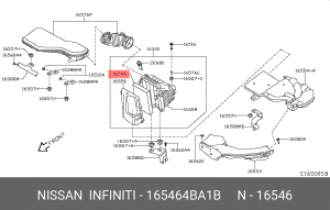Фильтр воздушный NISSAN 16546-4BA1B 16546-4BA1B NISSAN