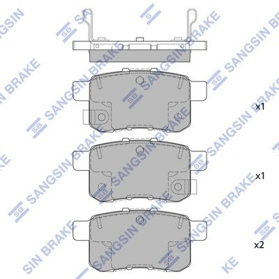 Колодки тормозные HONDA ACCORD 2.0-2.4 МКПП 08- задние SP2103 SP2103 SANGSIN