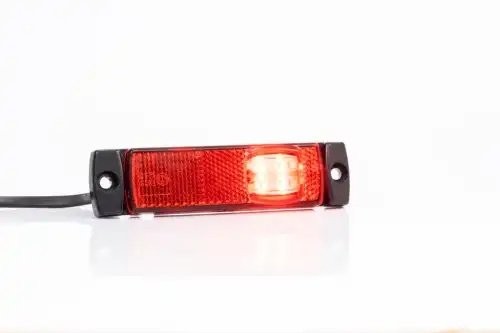 фонарь габаритный !красный LED 12/24V прямоуг. 130x45x13 с кабелем L=50см\Schmit FT018CLED FRISTOM