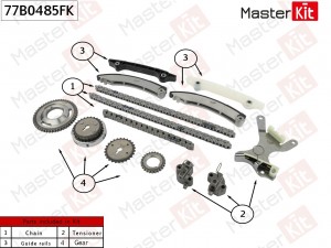 Комплект цепи ГРМ JEEP WH 3.7 2004 EKG 77B0485FK 77B0485FK MASTER KIT