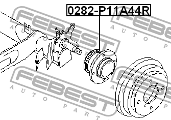 к-кт подшипника ступицы задней! с ABS\ Nissan Almera/Primera All 96> 0282-P11A44R FEBEST