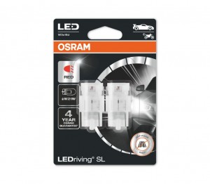 Лампа светодиодная 12V W21W W3x16d блистер (2шт.) LEDriving SL Red OSRAM 7505DRP-02B OSRAM