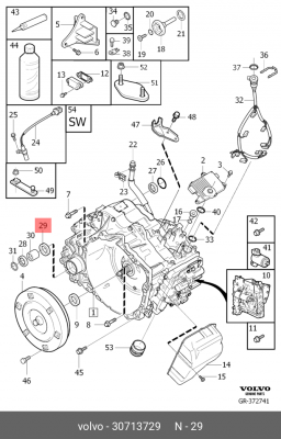 сальник АКПП!\ Volvo S60/S80/XC60/XC90 30713729 VOLVO