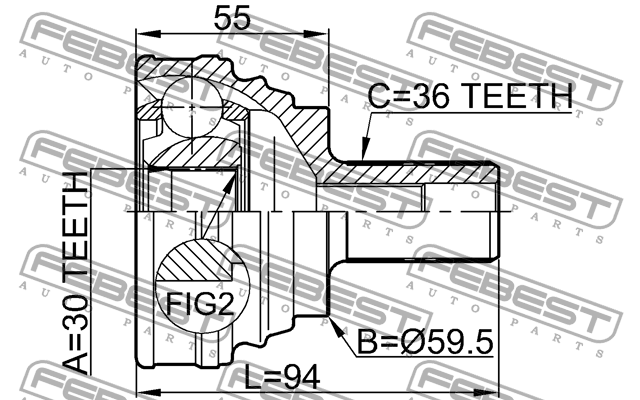 ШРУС внешний SKODA OCTAVIA (5E) 2310-030 2310-030 FEBEST