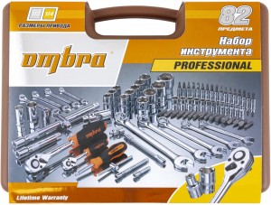 набор инструмента! универсальный 1/4', 1/2'DR, 82 предмета\ OMT82S OMBRA
