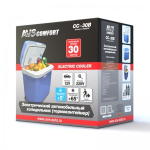 Автохолодильник 30л 47.5х45.0х29.0см термоэлектр. с функц. нагрева 12V/220V 48W  A80553S AVS