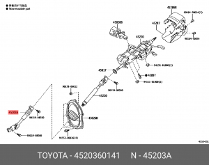 кардан рулевой!\ Toyota Land Cruiser Prado/Hilux Surf/TRJ120W/KDN215W 08> 45203-60141 TOYOTA