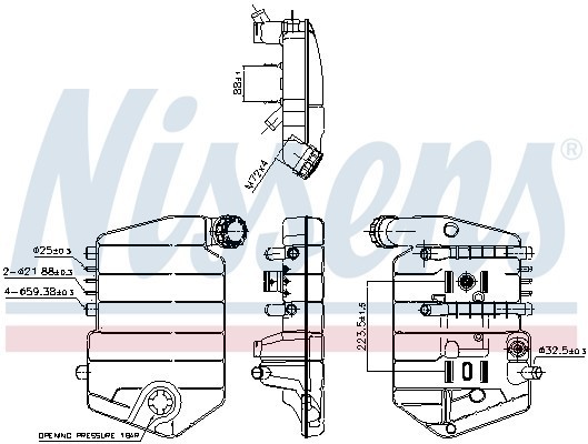 бачок расширительный! с крышкой\ DAF XF105 05> 996024 NISSENS