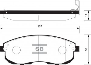 Колодки тормозные дисковые Infinity G35 05-06, Nissan Altima/Maxima 2.5/3.5 95 S SP-1107-F SANGSIN