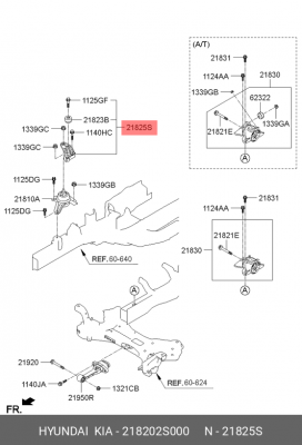 Кронштейн стойки двигателя 218202S000 HYUNDAI KIA