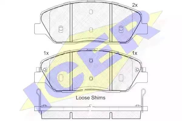 181828 колодки дисковые передние!\ Hyundai Santa Fe2.2CRDi/2.7,Kia Carnival 2.7/ 181828 ICER