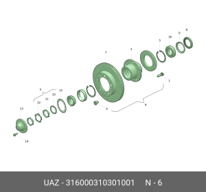 Ступица УАЗ-3160,Хантер,Патриот с тормозным диском (ОАО УАЗ) 316000310301001 UAZ UAZ