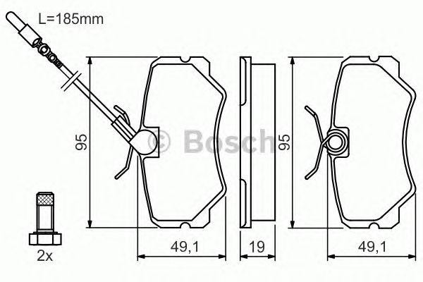 Колодки тормозные PEUGEOT 405 передние (4шт.) BOSCH 0 986 492 090 BOSCH