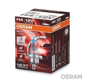Лампа 12V H4 60/55W P43t +150% 4050K Night Breaker Laser OSRAM 64193NL OSRAM