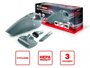 Пылесос автомобильный 12V 150W в прикуриватель (3 насадки) AVS A80860S AVS