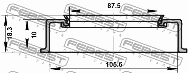 Сальник ступ передний 87.5X105.6X10X18.3 TOYOTA LAND CRUISER 200 95ADY-881061018 95ADY-881061018X FEBEST