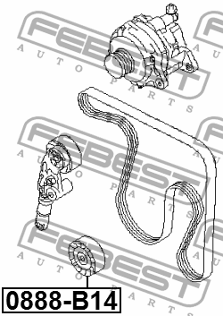 Ролик обводной 0888-B14 FEBEST