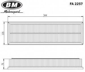 Фильтр воздушный, VW FA2257 FA2257 BM MOTORSPORT