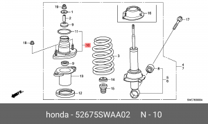 ЧАШКА ЗАДНЕГО АМОРТИЗАТОРА 52675-SWA-A02 HONDA
