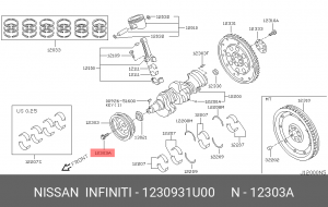 болт шкива 12309-31U00 NISSAN