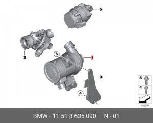 Насос ОЖ, электрический 11 51 8 635 090 BMW