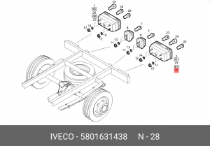 фонарь! задний левый прямоугольный\Iveco Daily 06> 5801631438 IVECO