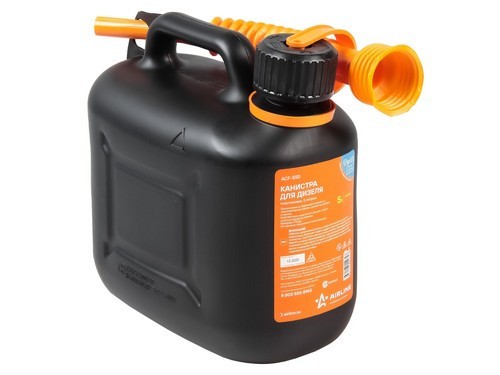 Канистра пластиковая AIRLINE крышка-защита от детей 5 л (черный) ACF-5SD AIRLINE