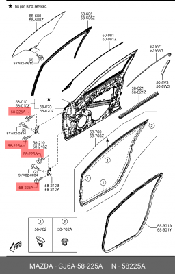 ВИНТ М8Х15  GJ6A58225A GJ6A58225A MAZDA