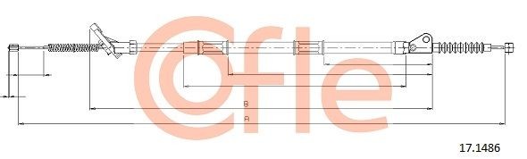 трос ручника задний левый! L=1276/1058\ Toyota Previa 2.0D-4D/2.4 16V 01> 92171486 COFLE