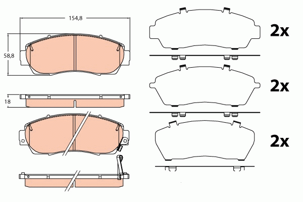 Колодки передние HONDA CR-V IV GDB3581 GDB3581 TRW