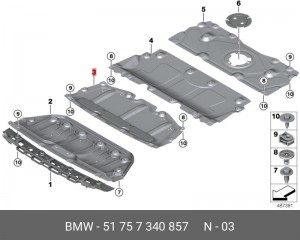 Защита картера и КПП BMW 3 (G20) OE 51 75 7 340 857 BMW
