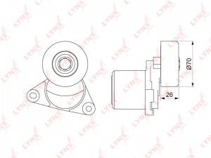 Натяжитель приводного ремня HYUNDAI Tucson (TCI) KIA Sportage (TCI) LYNX PT-3201 LYNXAUTO