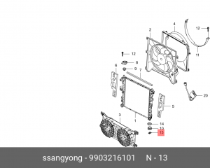 клипса радиатора!\ SsangYong Rexton 07> 9903216101 SSANG YONG