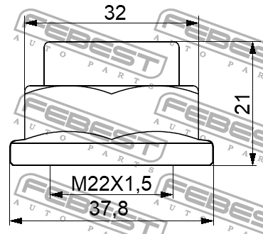 Гайка 32x21 MAZDA 3 (BL/BK/BM) 0598-NHUB01 0598-NHUB01 FEBEST