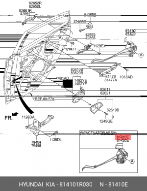 Замок двери HYUNDAI Solaris (11-) задней левой OE 814101R030 HYUNDAI KIA