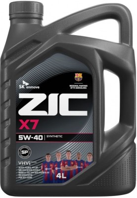 Масло моторное ZIC X7 SN/CF/A3/B4/A3/B3 5W40 синт.4л 162662 ZIC