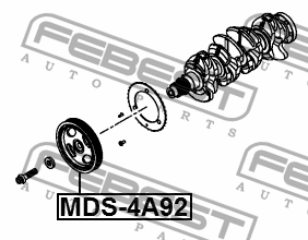Шкив коленвала MITSUBISHI LANCER CY,CZ# 2007.03-2013.02 [EUR] MDS-4A92 MDS-4A92 FEBEST