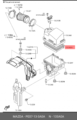 Фильтр воздушный MAZDA PE07-13-3A0A PE07-13-3A0A MAZDA