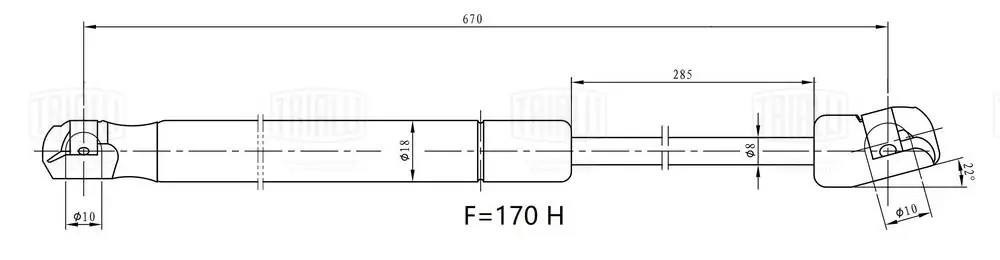 Упор газовый (амортизатор) Toyota Camry (11-) (капота) (GS 1903) GS1903 TRIALLI