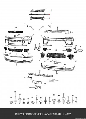 68477939AB FRONT BUMPER 68477939AB CHRYSLER