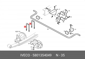 стремянка! 72/90xM18x1.5x320-R\ Iveco 5801354049 IVECO