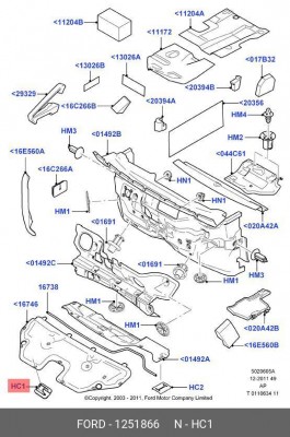 Клипса FORD Focus (05-) OE 1 251 866 FORD