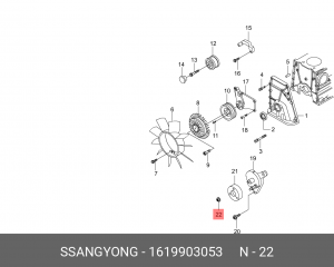 Гайка SSANGYONG Actyon (06-),Kyron (07-),Rexton (02-) (E23/32) шкива натяжителя  1619903053 SSANG YONG