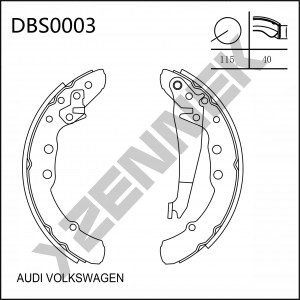 Колодки тормозные барабанные CHRYSLER GRAND VOYAGER 07-, DODGE RAM 05-09 DBS0003 DBS0003 ZENNEK